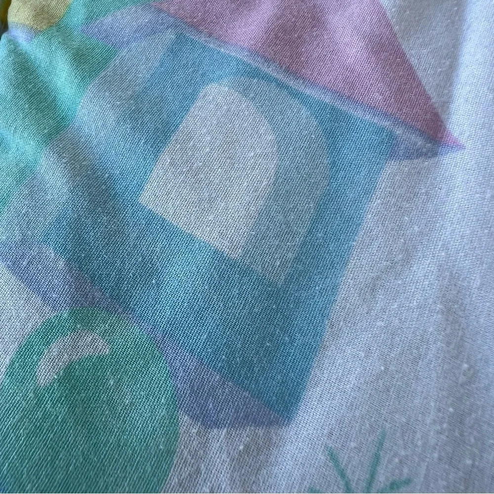 VTG Pastel Beddy Teddy Bear Riegel Quilted Crib Comforter BABY Blocks 31x42 GUC
